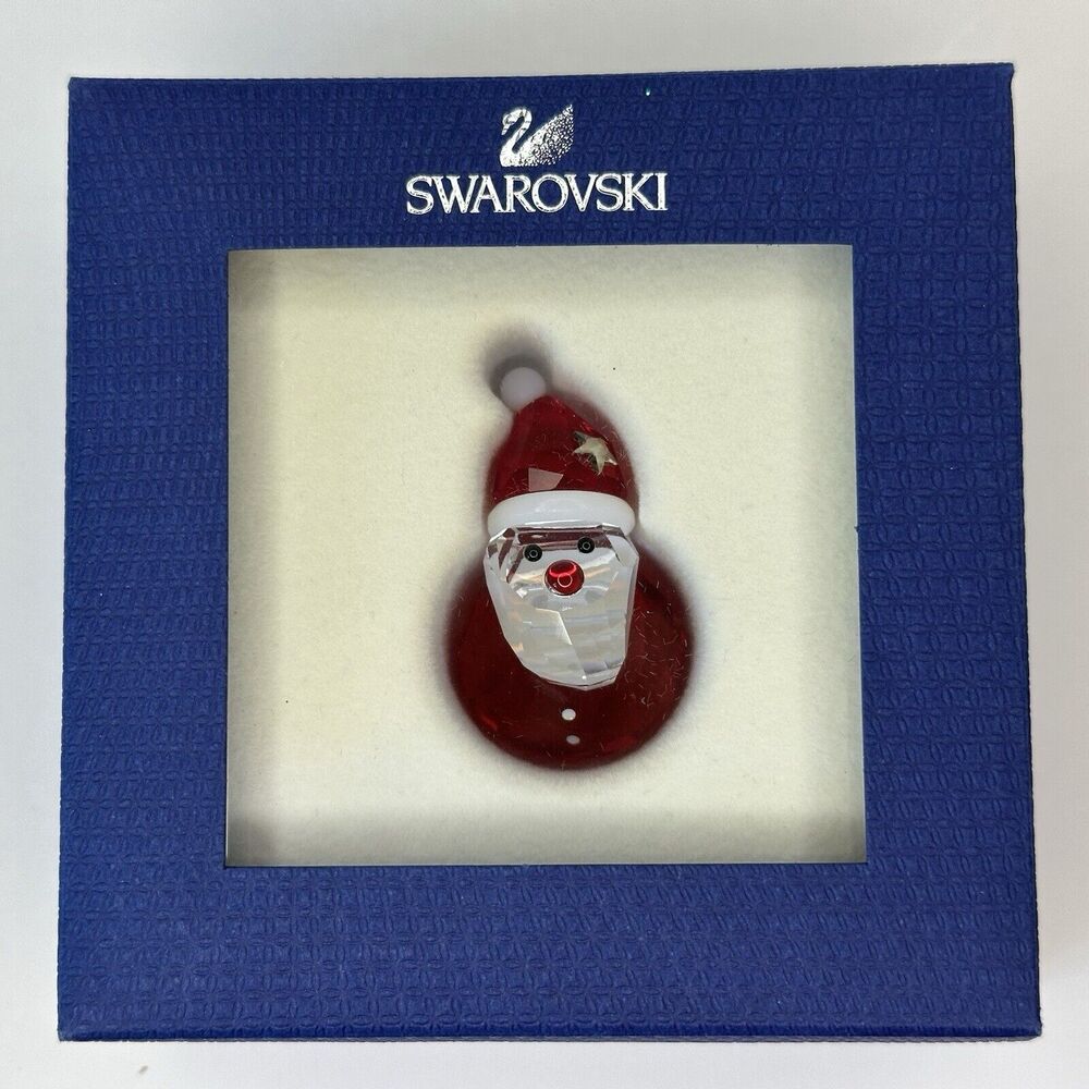 Swarovski Crystal Figurines Rocking Santa Hat w/Original Box *Retired